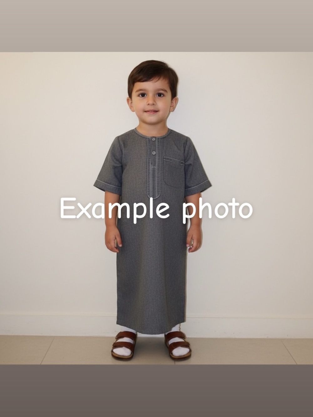 Grey Islamic Thobe Toddler Boy
